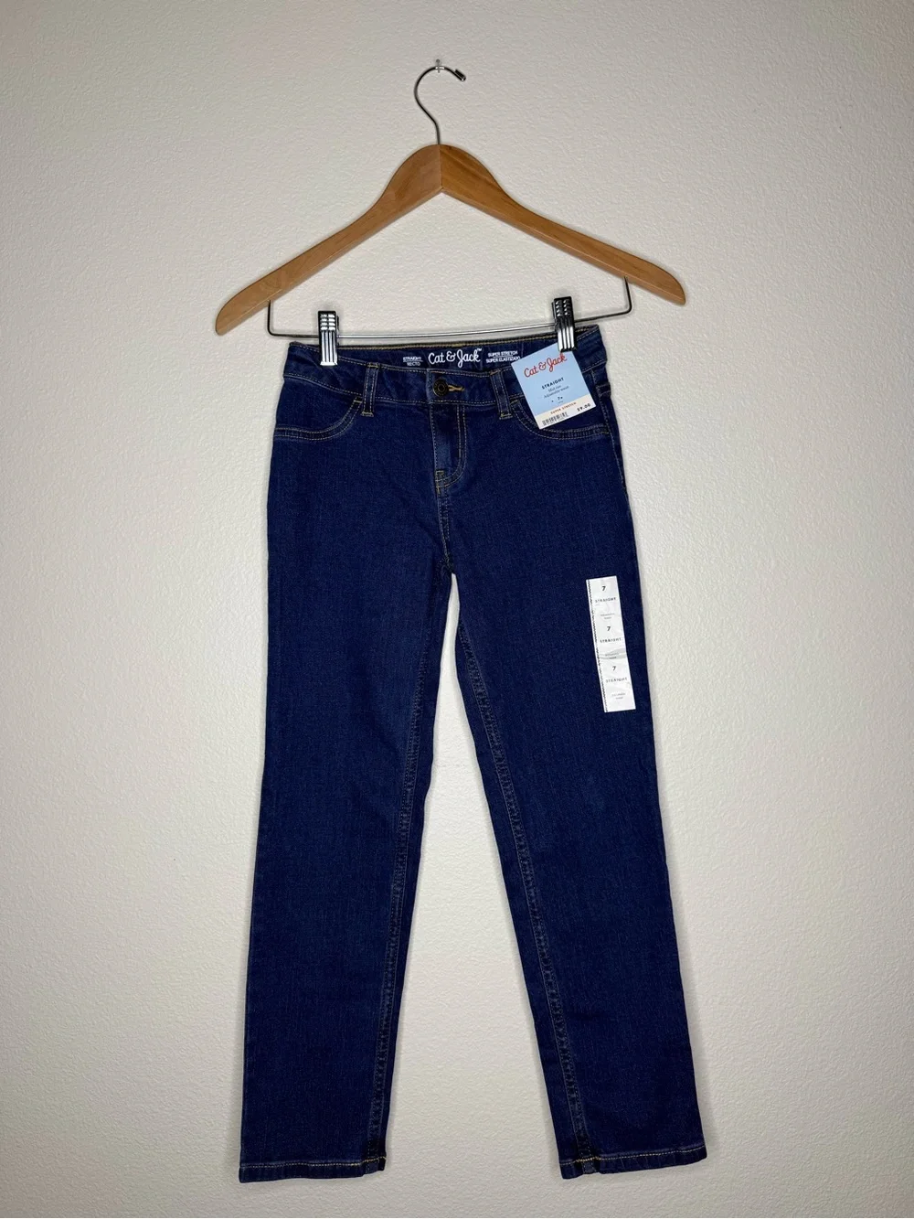 Cat & Jack Dark Blue Straight-Leg Girls Jeans